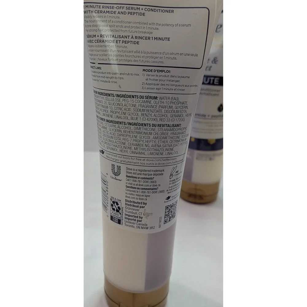 Dove Hair Therapy Serum + Conditioner Unisex 7.9oz White New Repairing Ceramide